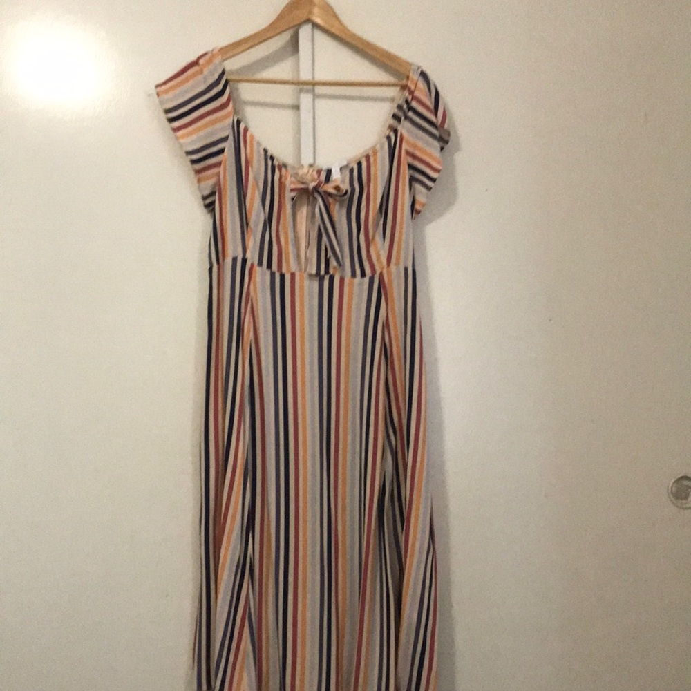 Leith Midi Striped A-line Flowy Sundress
